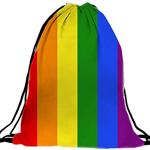 PREMYO Turnbeutel für Mädchen Teenager Junge – Sportbeutel Damen Bedruckt Regenbogen – Hipster Gym Bag Festival