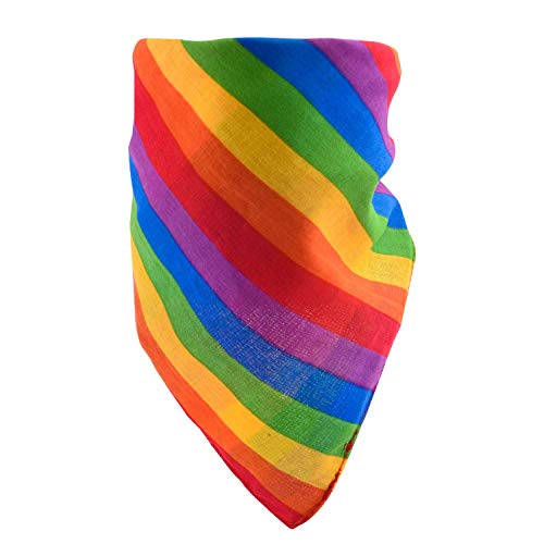 TRIXES Regenbogen-Bandana – Regenbogen-Geschenkidee – LGBTQIA+ -Baumwollbandana – Mehrfarbiges Halstuch – Pride-Zubehör – Pride-Parade – LGBTQIA+-Zubehör – Kopftuch