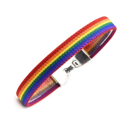 BDM Gay Pride Armband, LGTBI, Lesben, LGBT, Trans und Regenbogen. Messung 18-20 cm.