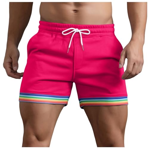 Kurz Hosen Herren LGBT Gay Pride Flag Regenbogen Shorts Kurze Hose Sport Sommer Kurze Hosen Schnelltrocknende Laufshorts Trainingshose Outdoor Sporthose Pride Month 2024 Regenbogen Geschenke
