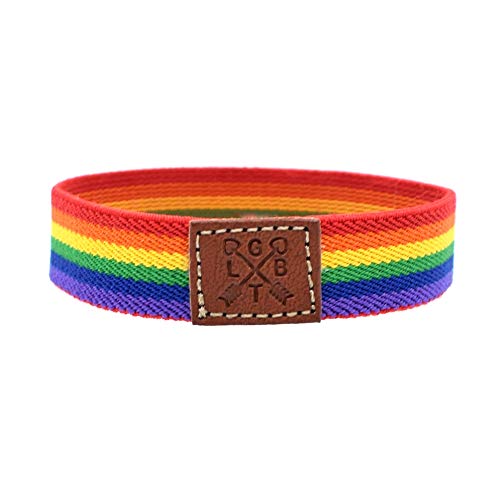 BDM Herren-Armband oder Damen mit Flagge von Gay, LGTBI, Bisexuell, Lesben und Transgender Stolz. Dehnbar zum Verschenken, Freundschaftsarmband., One Size, Stof